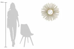 Metall Wandspiegel 'Radiant Sun' 80x80x3cm