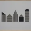 Papierkunst Wandbild 'Houses in black n white' 50x70cm