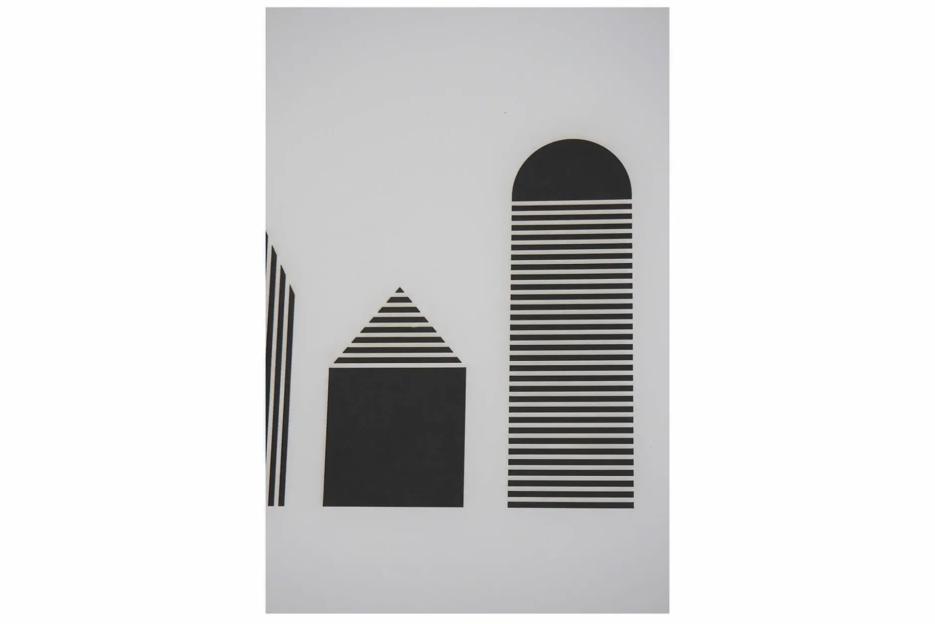 Papierkunst Wandbild 'Houses in black n white' 50x70cm