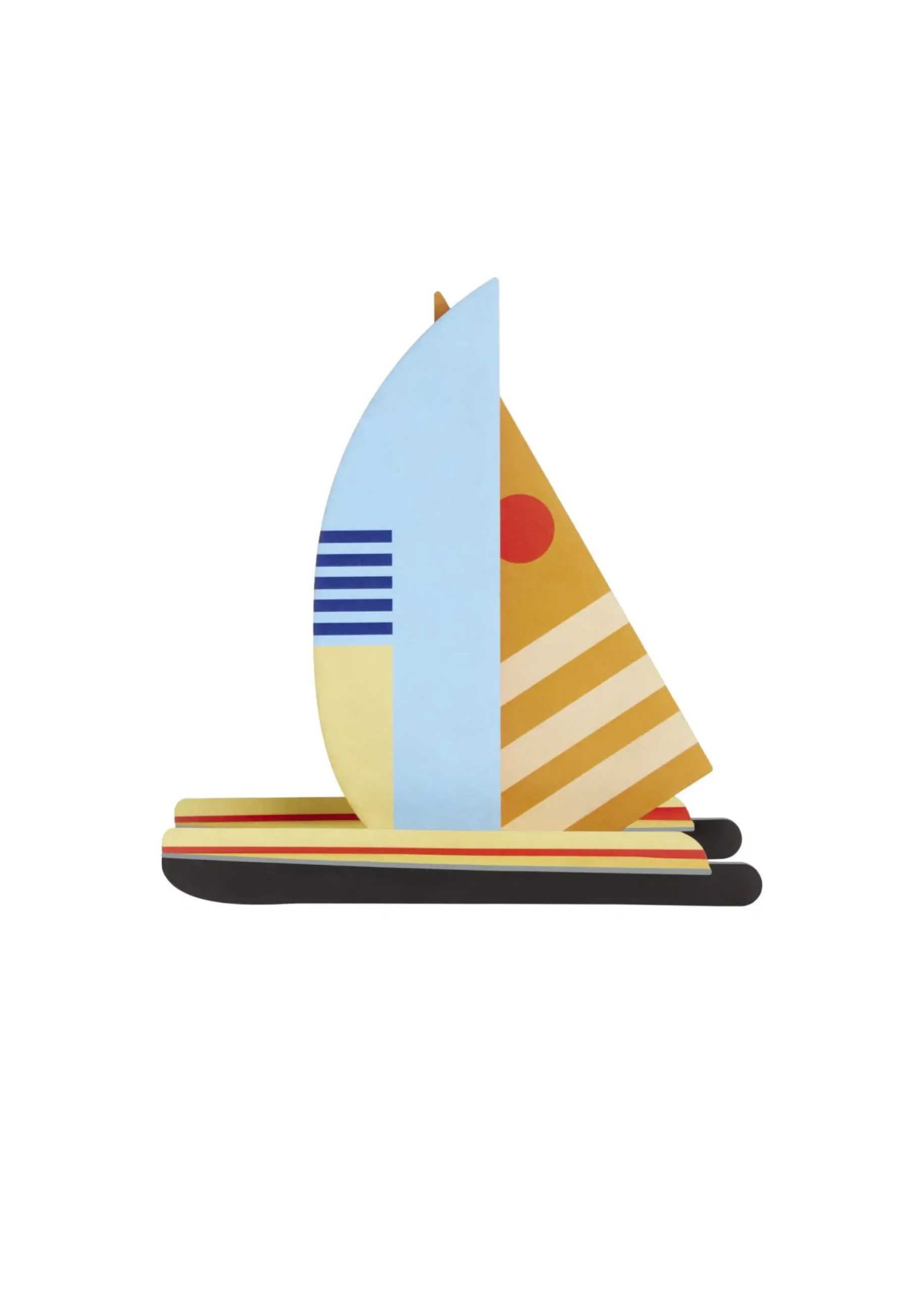 Papierskulptur 'Colocrimson-Segelboot'