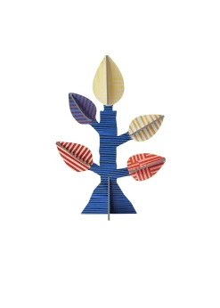 Papierskulptur 'Gestreifter Blattbaum'