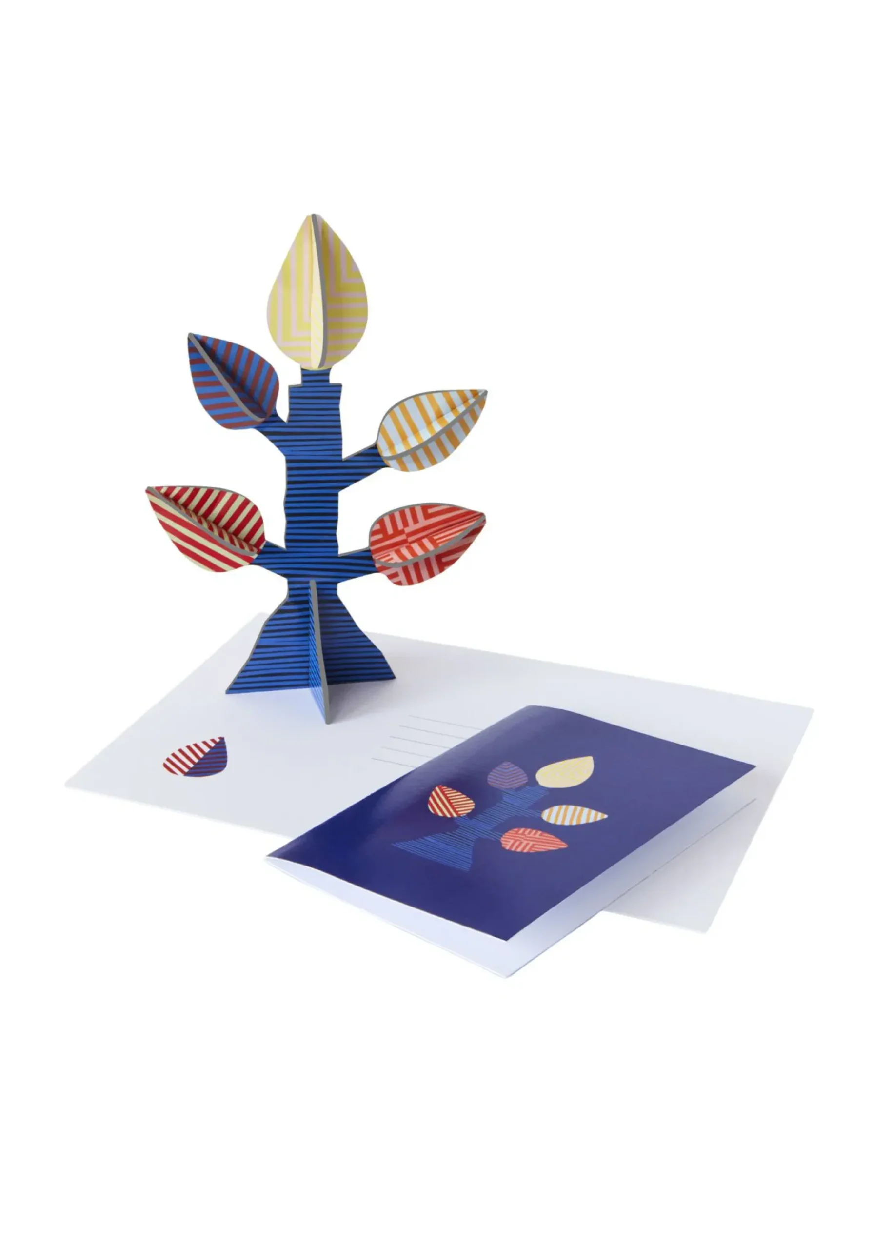 Papierskulptur 'Gestreifter Blattbaum'