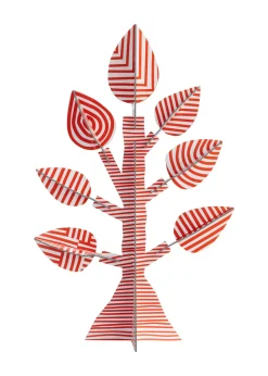 Papierskulptur 'Gestreifter Baum'