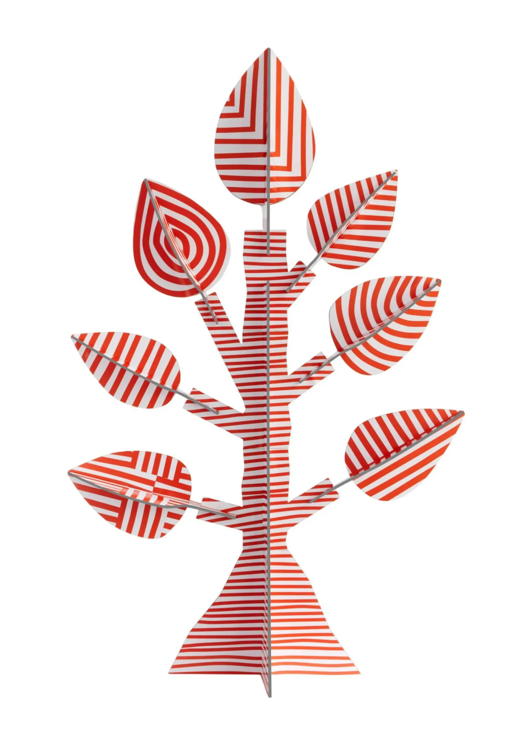 Papierskulptur 'Gestreifter Baum'