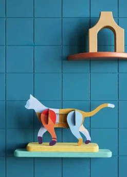 Papierskulptur 'Leuchtende Katze'