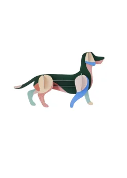 Papierskulptur 'Leuchtender Hund'