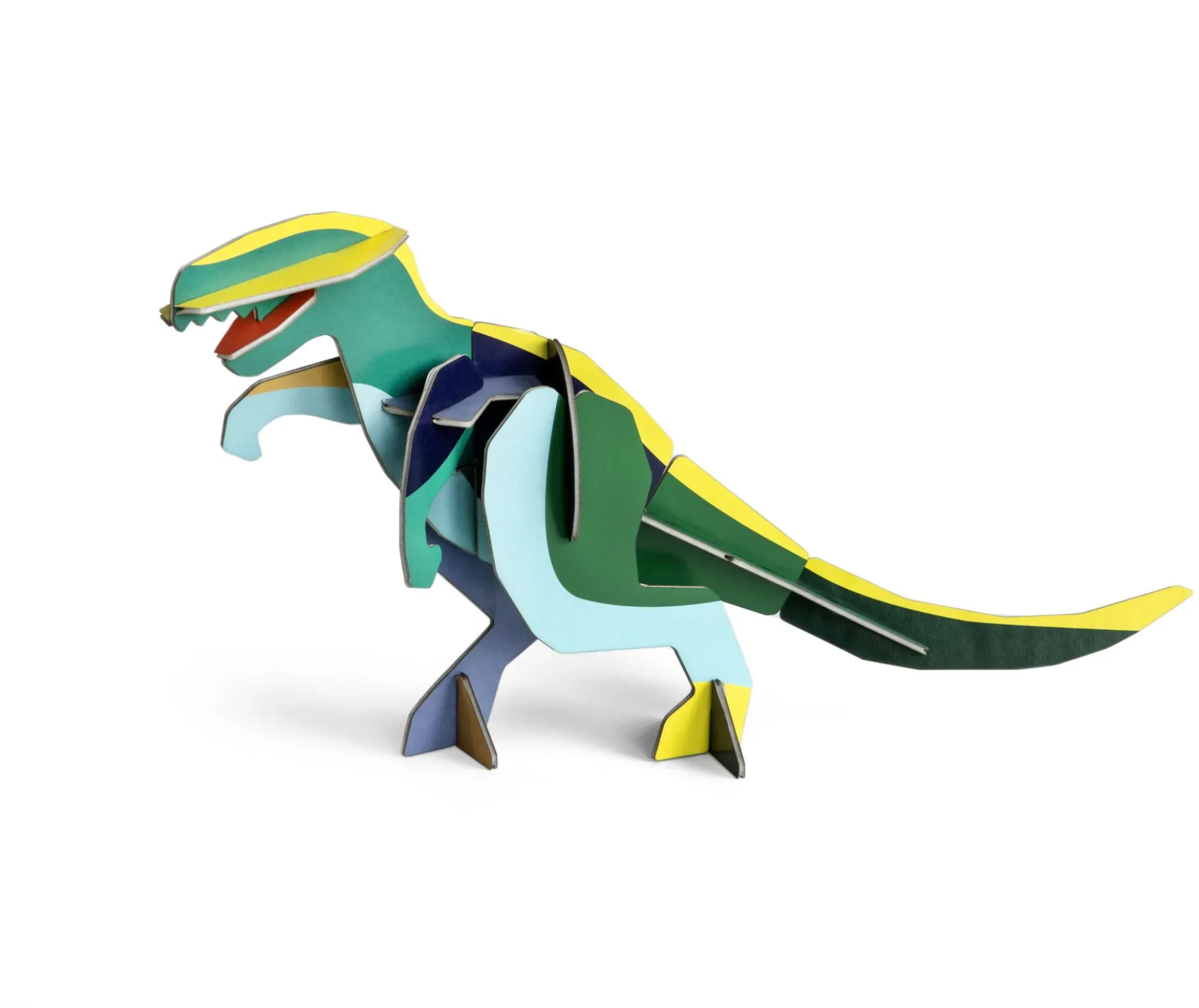 Papierskulptur 'Leuchtender Dino'