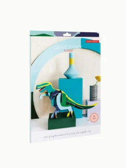 Papierskulptur 'Leuchtender Dino'