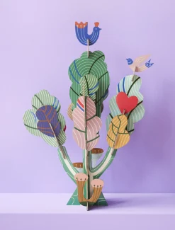 Papierskulptur 'Leuchtender Baum'