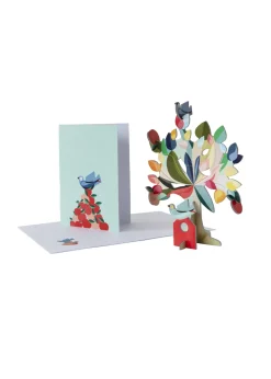Papierskulptur 'Leuchtender Vogelbaum'