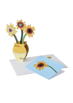 Papierskulptur 'Sonnige Sonnenblumenvase'