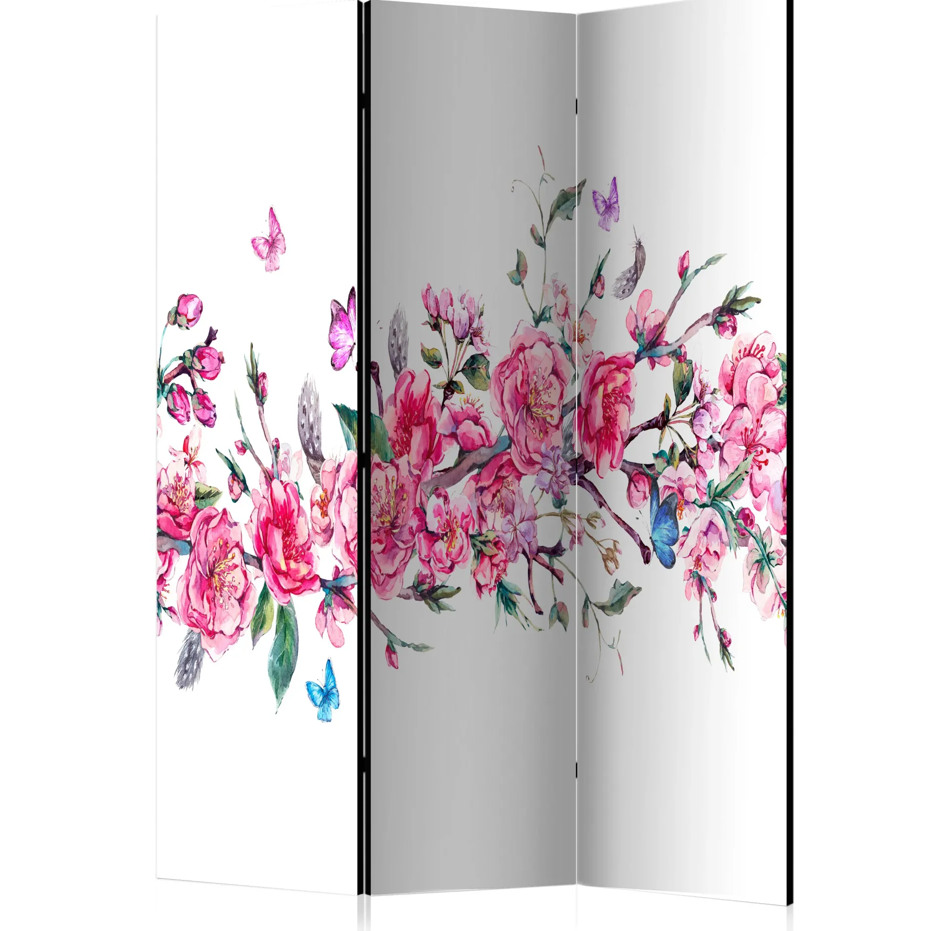 Paravent 'Flowers and Butterflies'