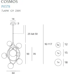 Pendelleuchte 'Cosmos 1'