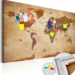 Pinnwand Bild 'World Map: Brown Elegance'