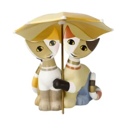 Porzellan Figur 'Cats Under Umbrella' von Rosina Wachtmeister 10,5x12x12cm