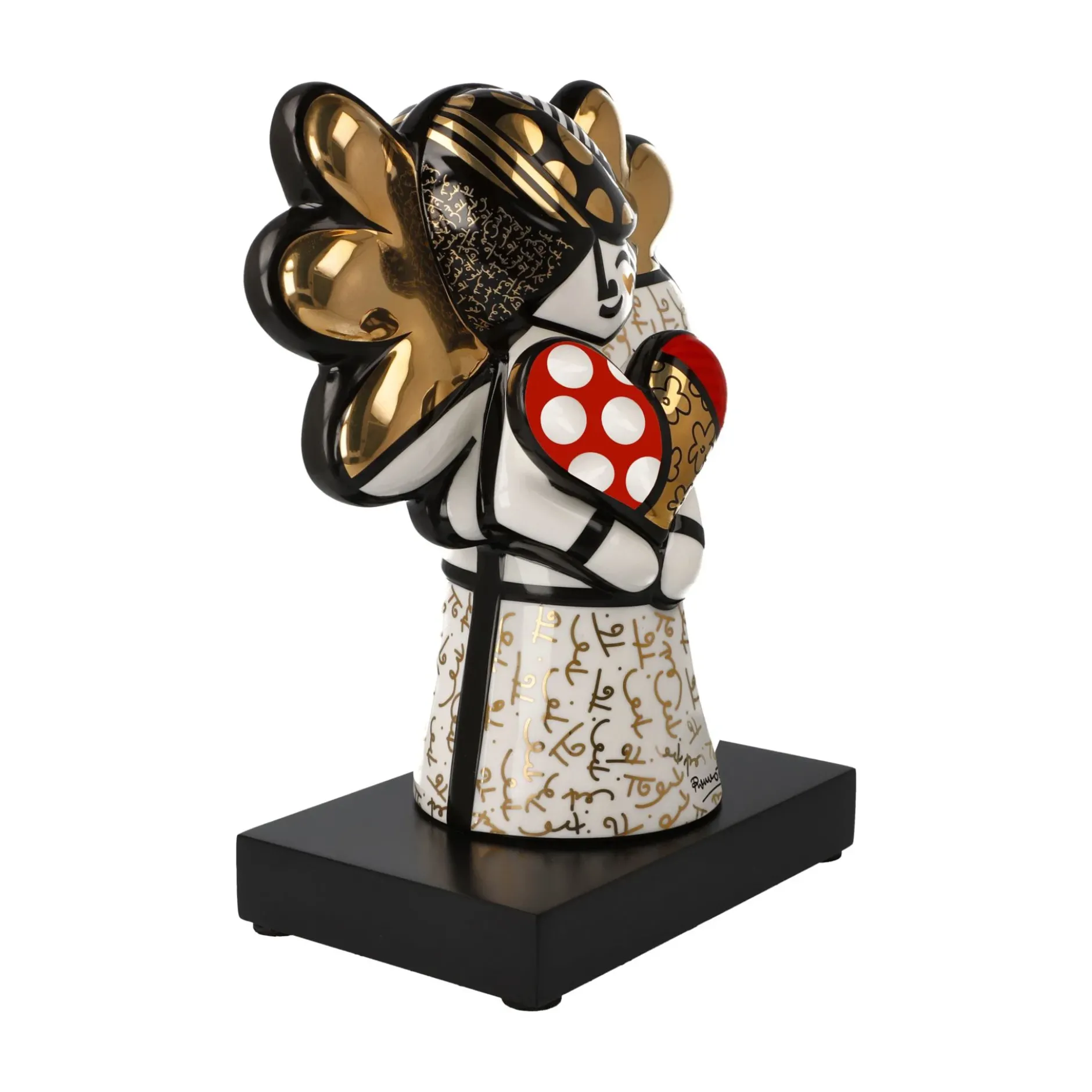 Porzellan Figur 'Golden Faith' von Romero Britto 10,5x23x18,5cm