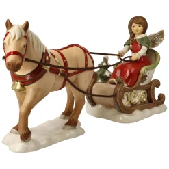 Porzellan Figur 'Winterschlittenfahrt' von Goebel 13x17x37,5cm