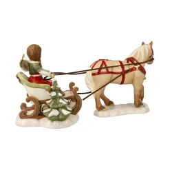 Porzellan Figur 'Winterschlittenfahrt' von Goebel 13x17x37,5cm