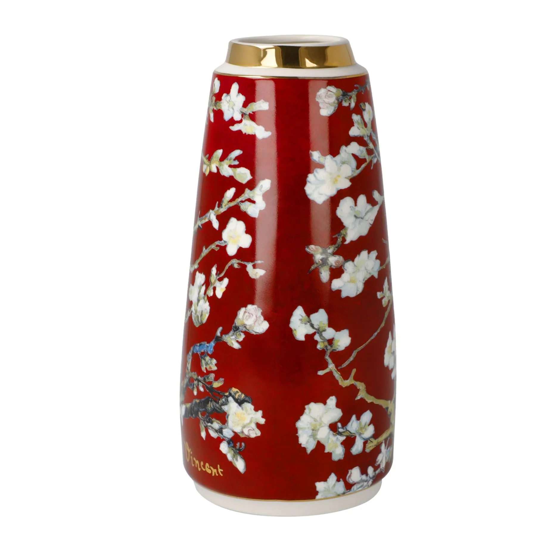 Porzellan Vase 'Crimson Blossom' von Vincent van Gogh 9x18,5x9cm