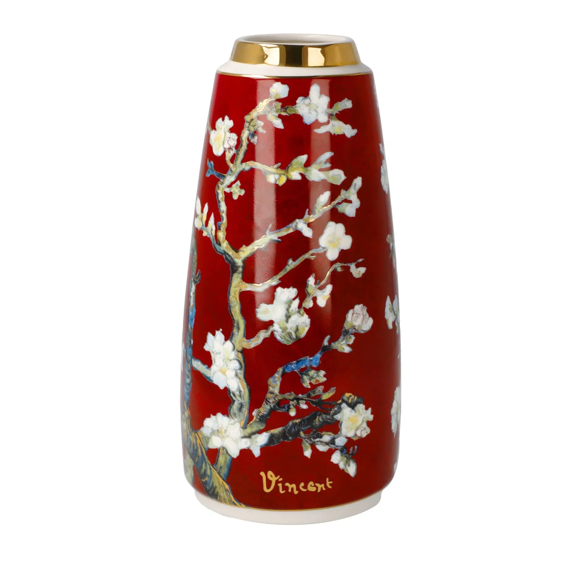 Porzellan Vase 'Crimson Blossom' von Vincent van Gogh 9x18,5x9cm