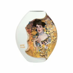 Porzellan Vase 'Geheimnisvoller Blick' von Gustav Klimt 16,5x20x10cm