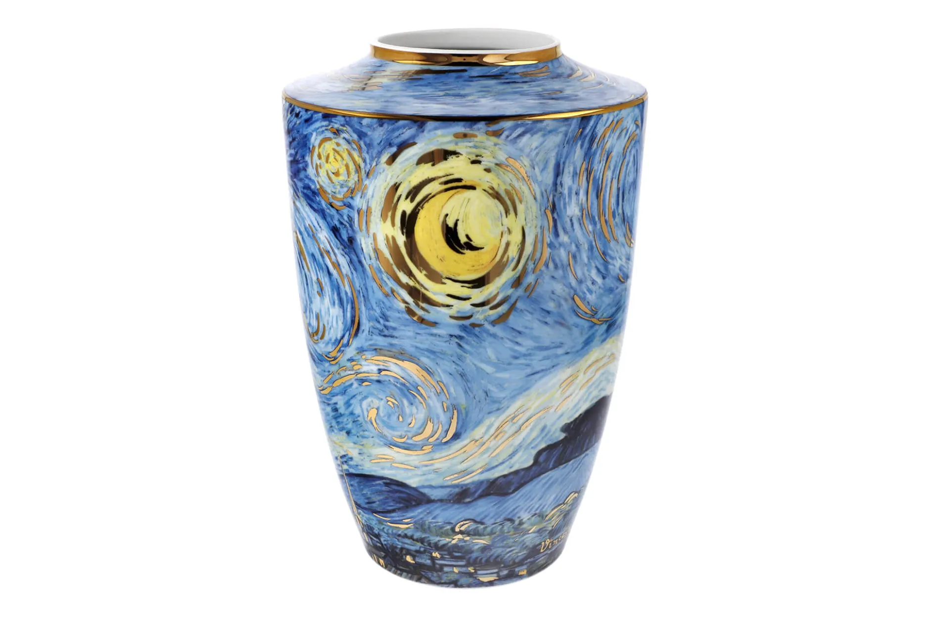 Porzellan Vase 'Leuchtende Sterne' von Vincent van Gogh 16x24x16cm