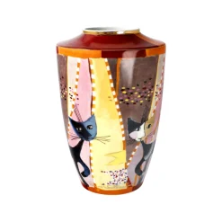 Porzellan Vase 'Upside Down Cats' von Rosina Wachtmeister 16x24x16cm