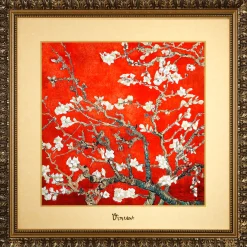 Porzellan Wandbild 'Maienzeit' von Vincent van Gogh 68x68x3,5cm