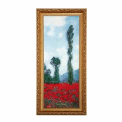 Porzellan Wandbild 'Red Flower Bed' von Claude Monet 27x57x4,5cm
