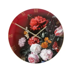 Porzellan Wanduhr 'Eternal Blossoms' von Jan Davidsz de Heem