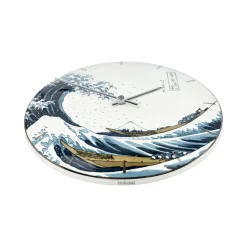 Porzellan Wanduhr 'Great Wave Style' von Katsushika Hokusai