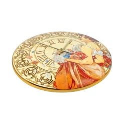 Porzellan Wanduhr 'Mucha Floral Beauty' von Alphonse Mucha