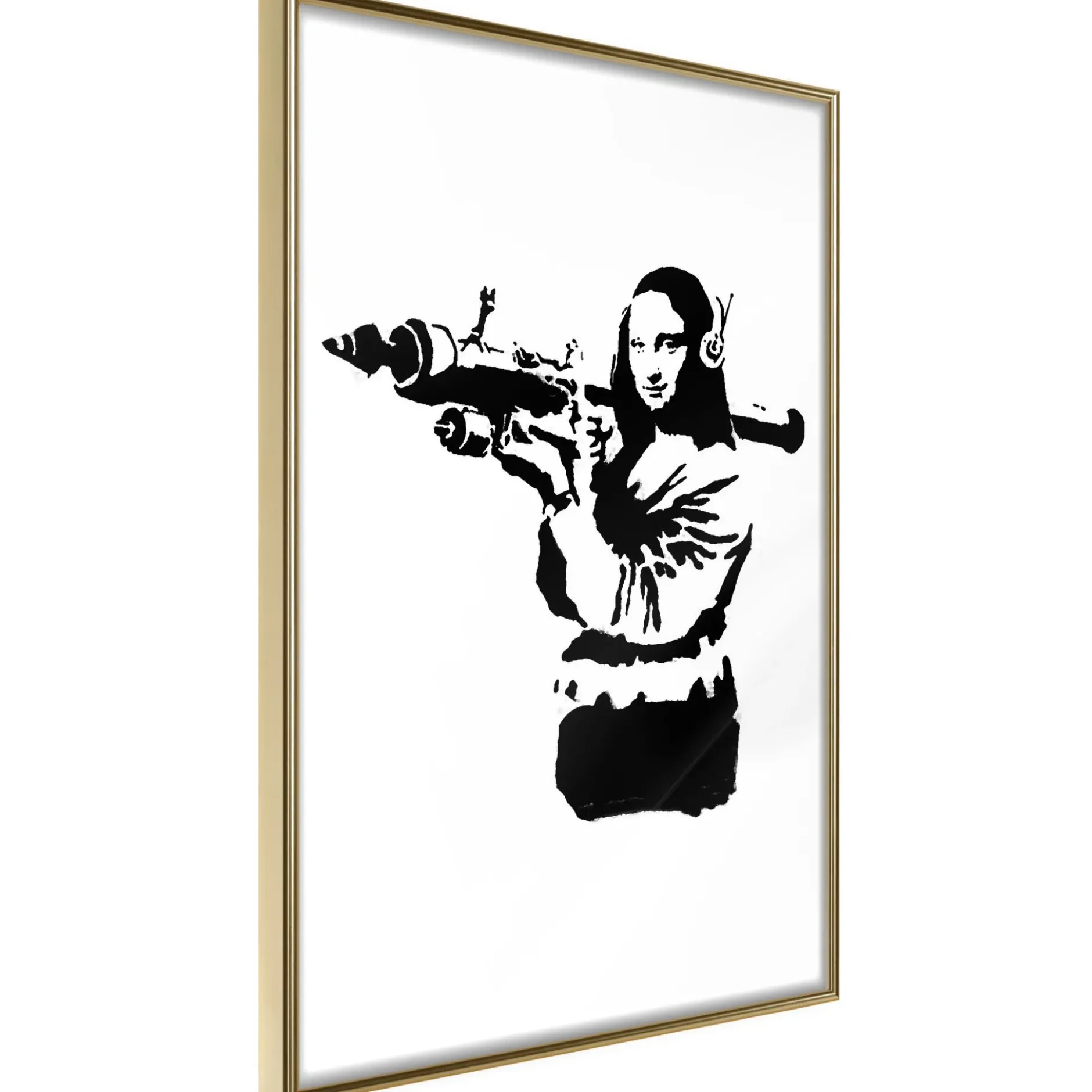 Poster 'Banksy Mona Lisa with Rocket Launcher'