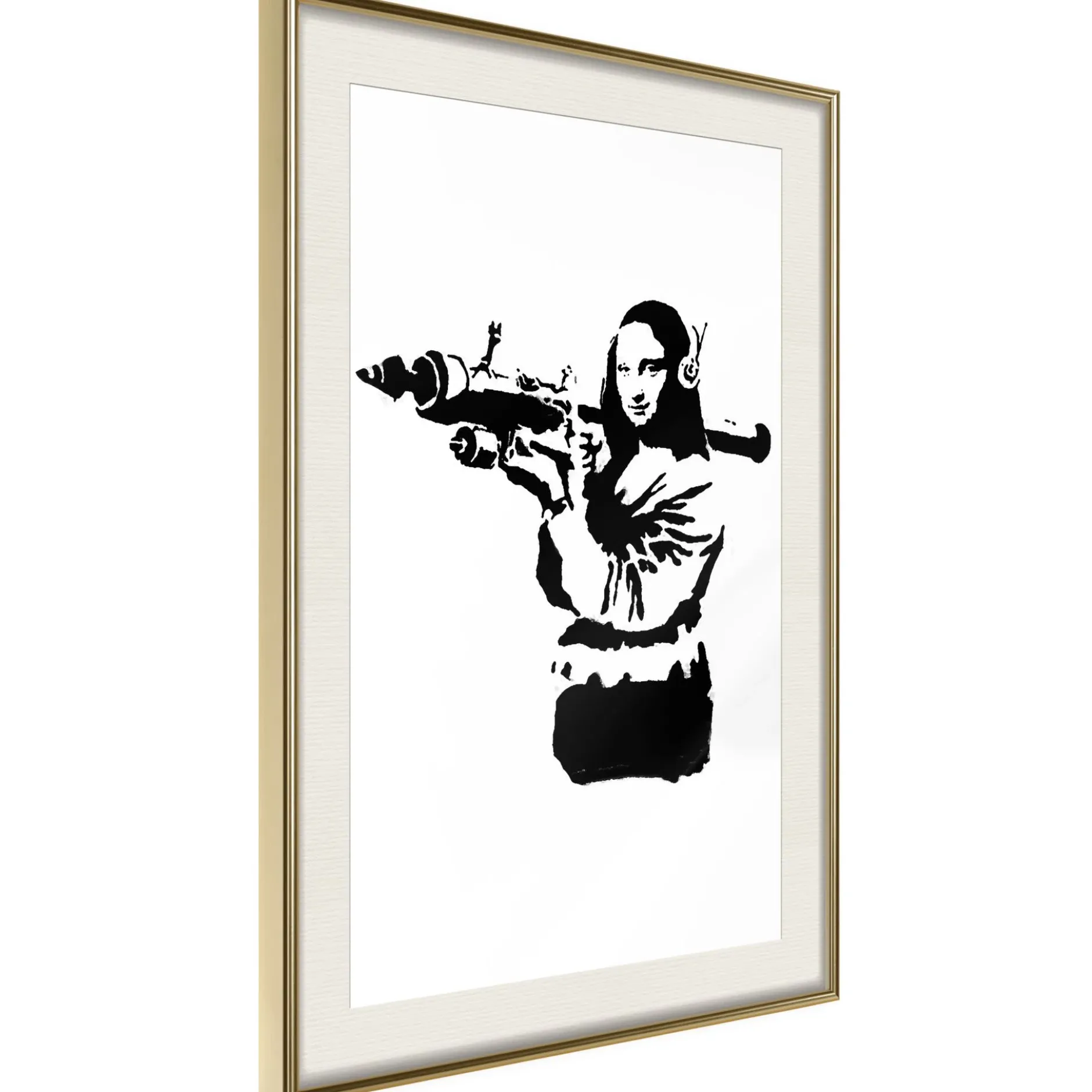Poster 'Banksy Mona Lisa with Rocket Launcher'
