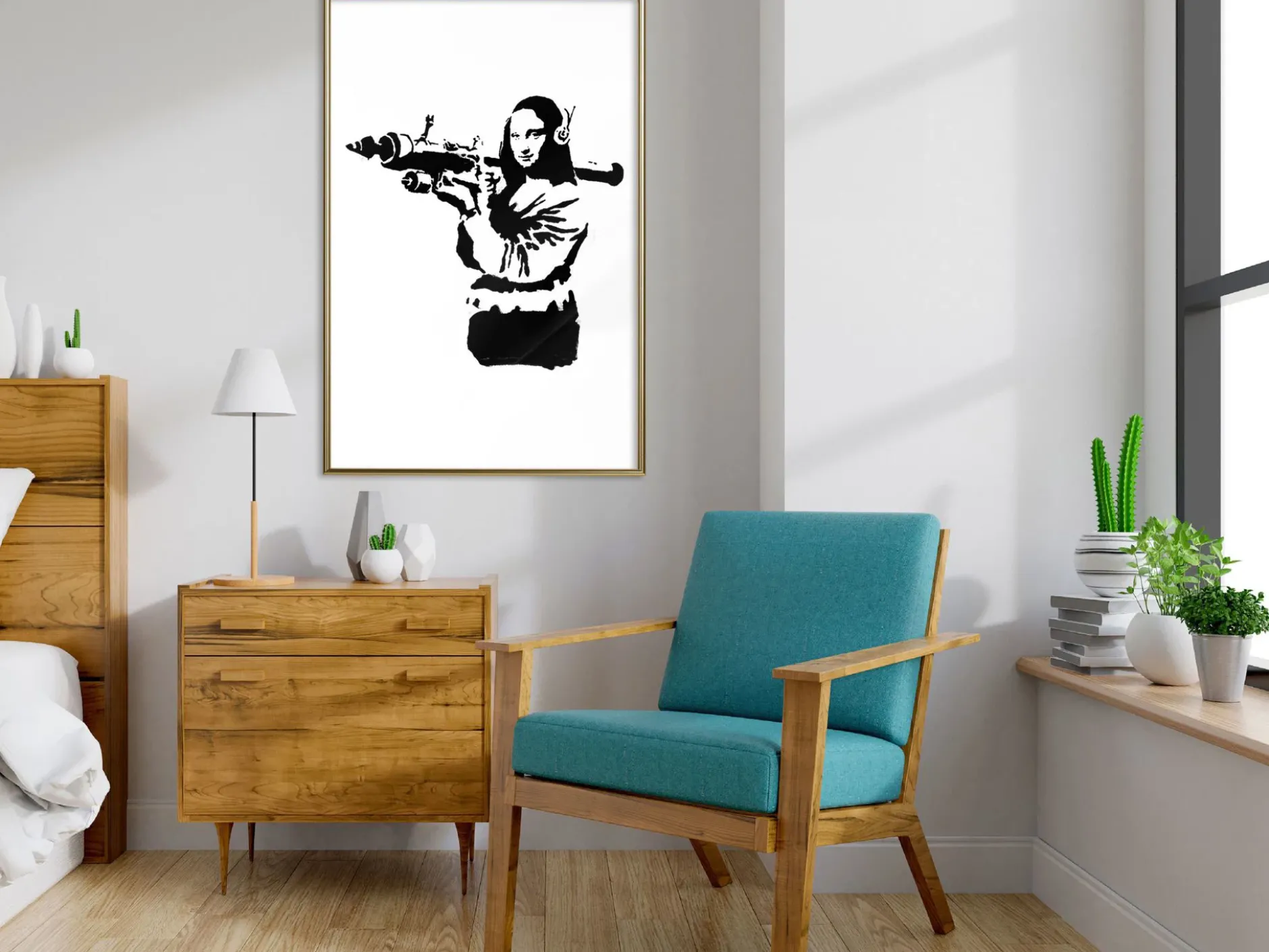 Poster 'Banksy Mona Lisa with Rocket Launcher'