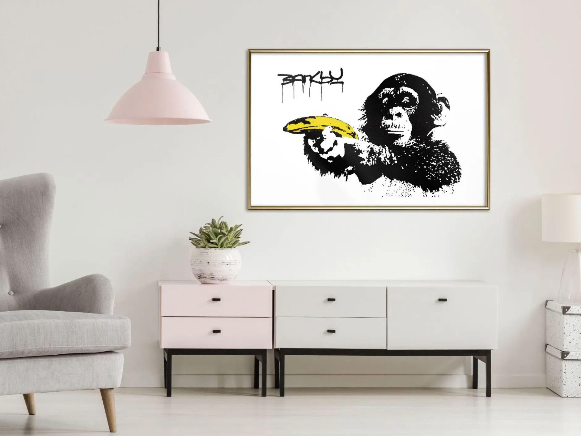 Poster 'Banksy: Monkey with Banana'