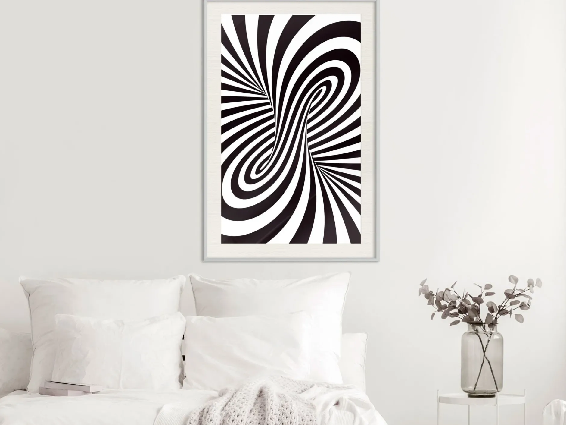 Poster 'Black and White Swirl'