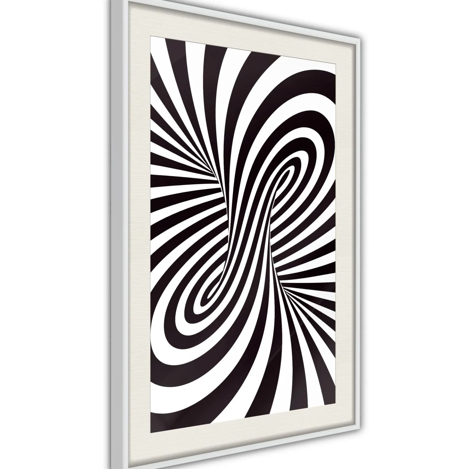 Poster 'Black and White Swirl'