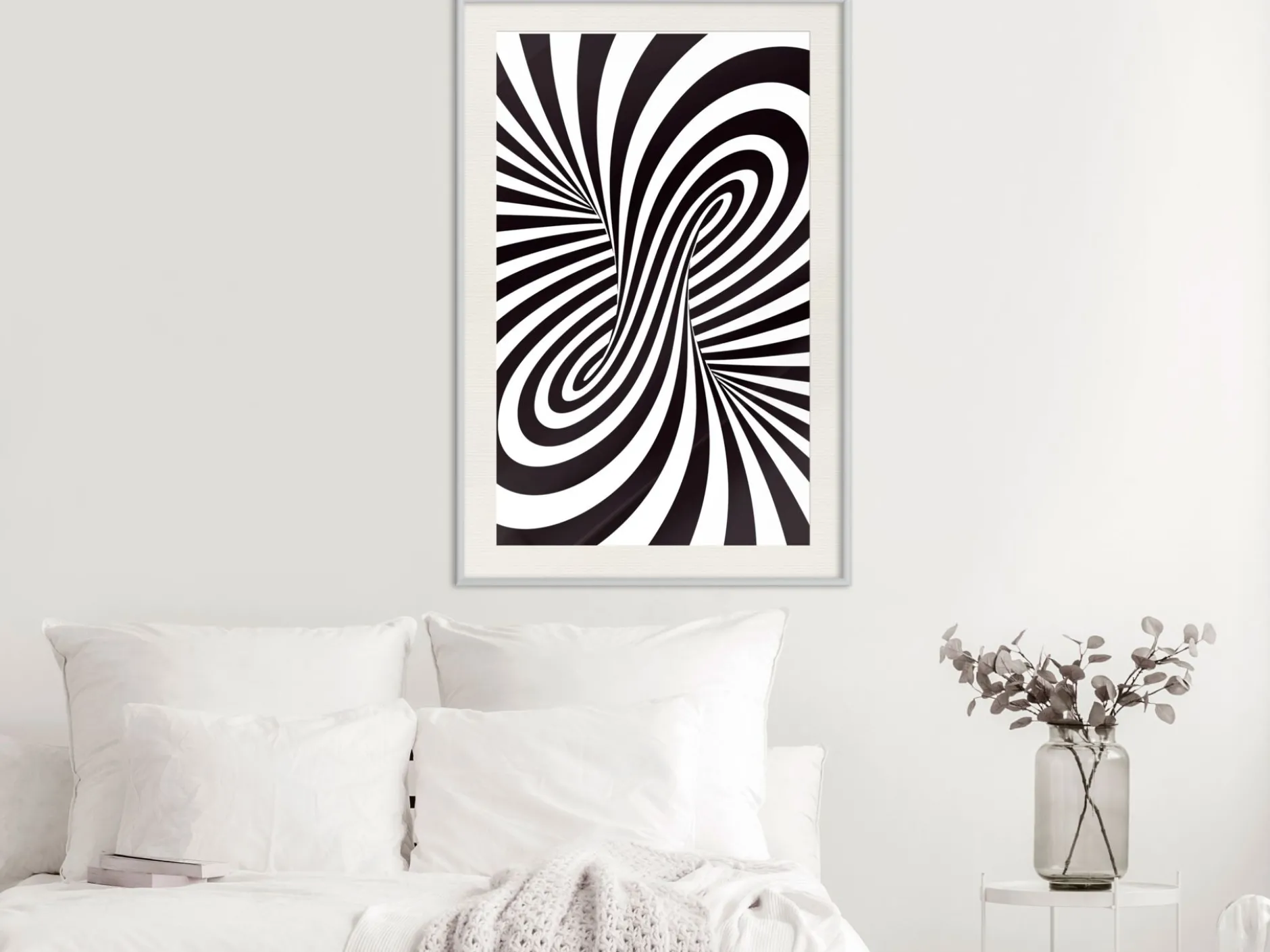 Poster 'Black and White Swirl'