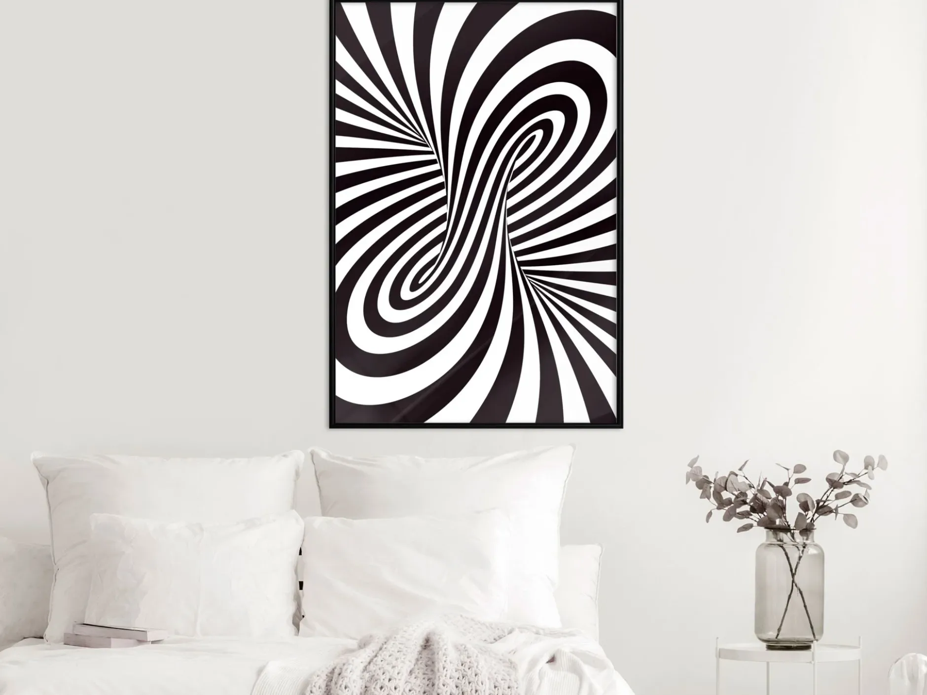 Poster 'Black and White Swirl'