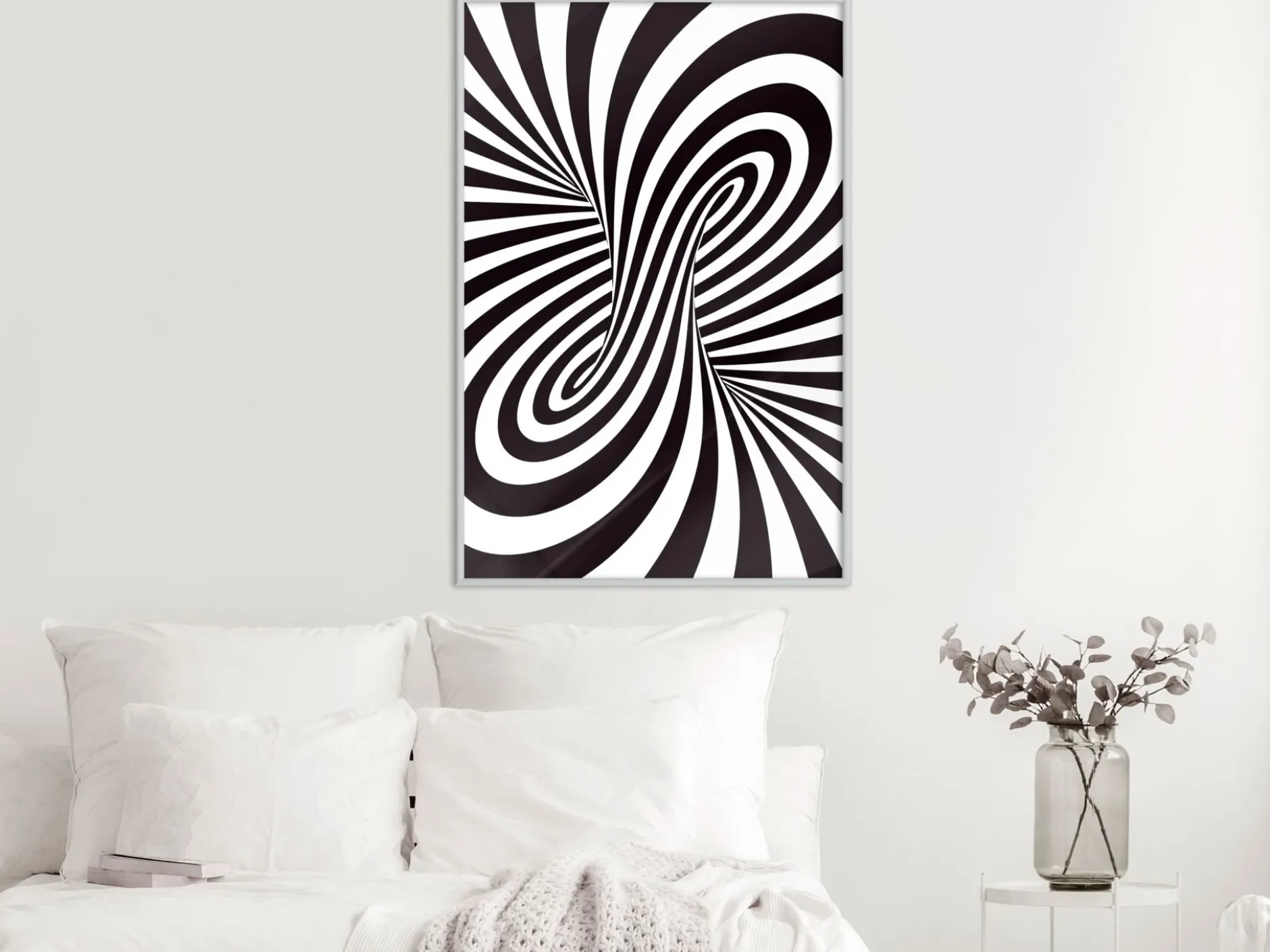 Poster 'Black and White Swirl'