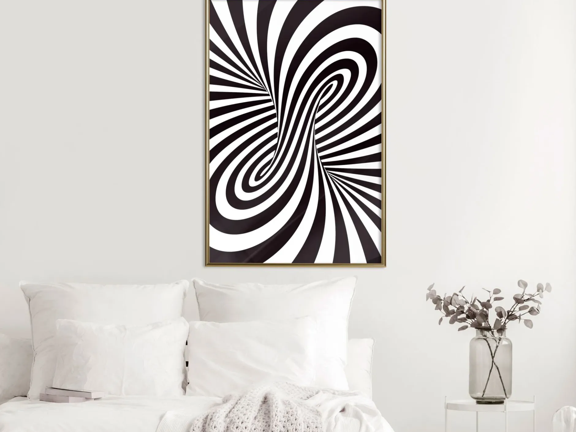 Poster 'Black and White Swirl'