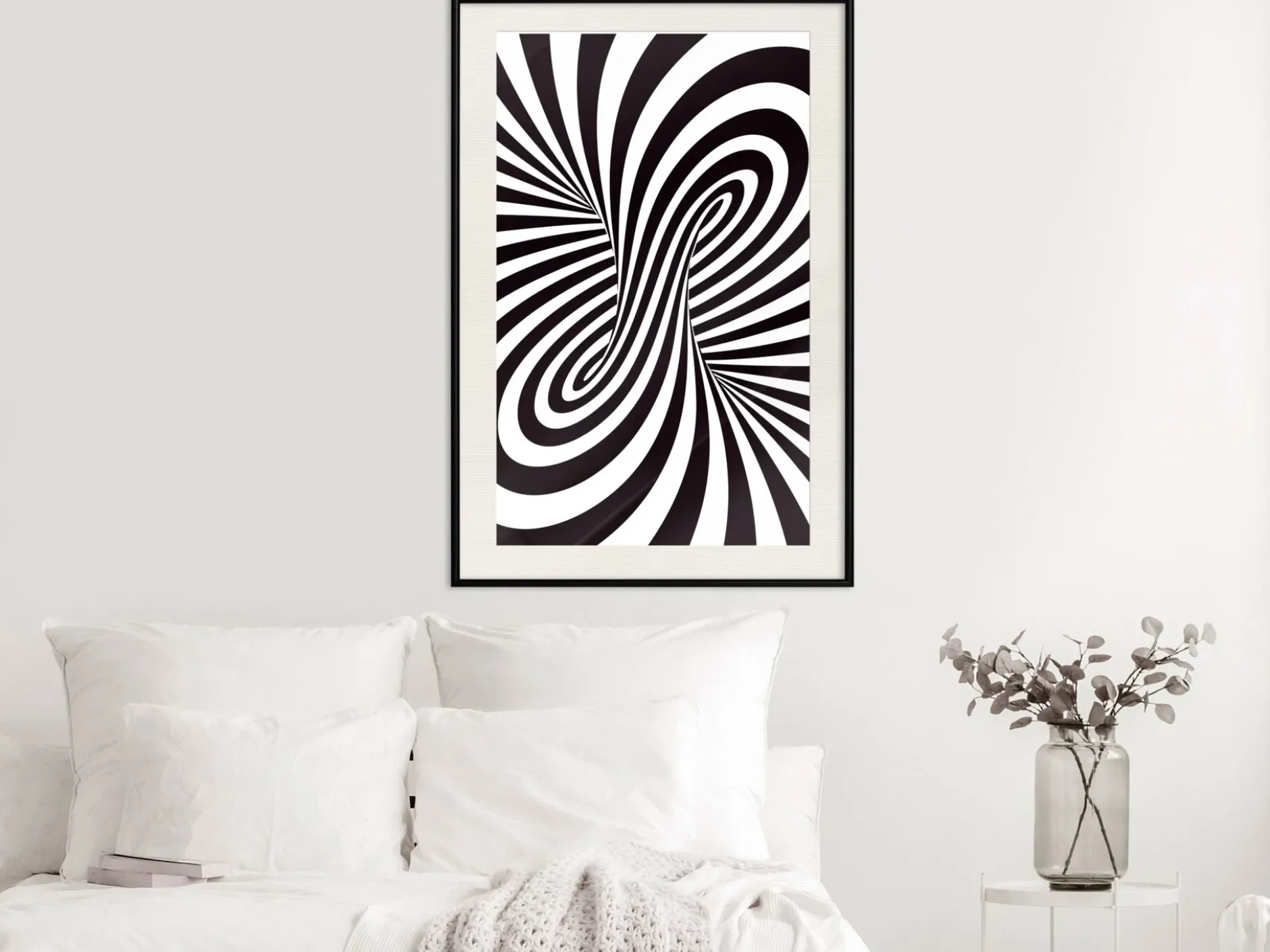 Poster 'Black and White Swirl'
