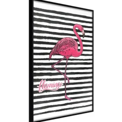 Poster 'Black Stripes and Flamingo'