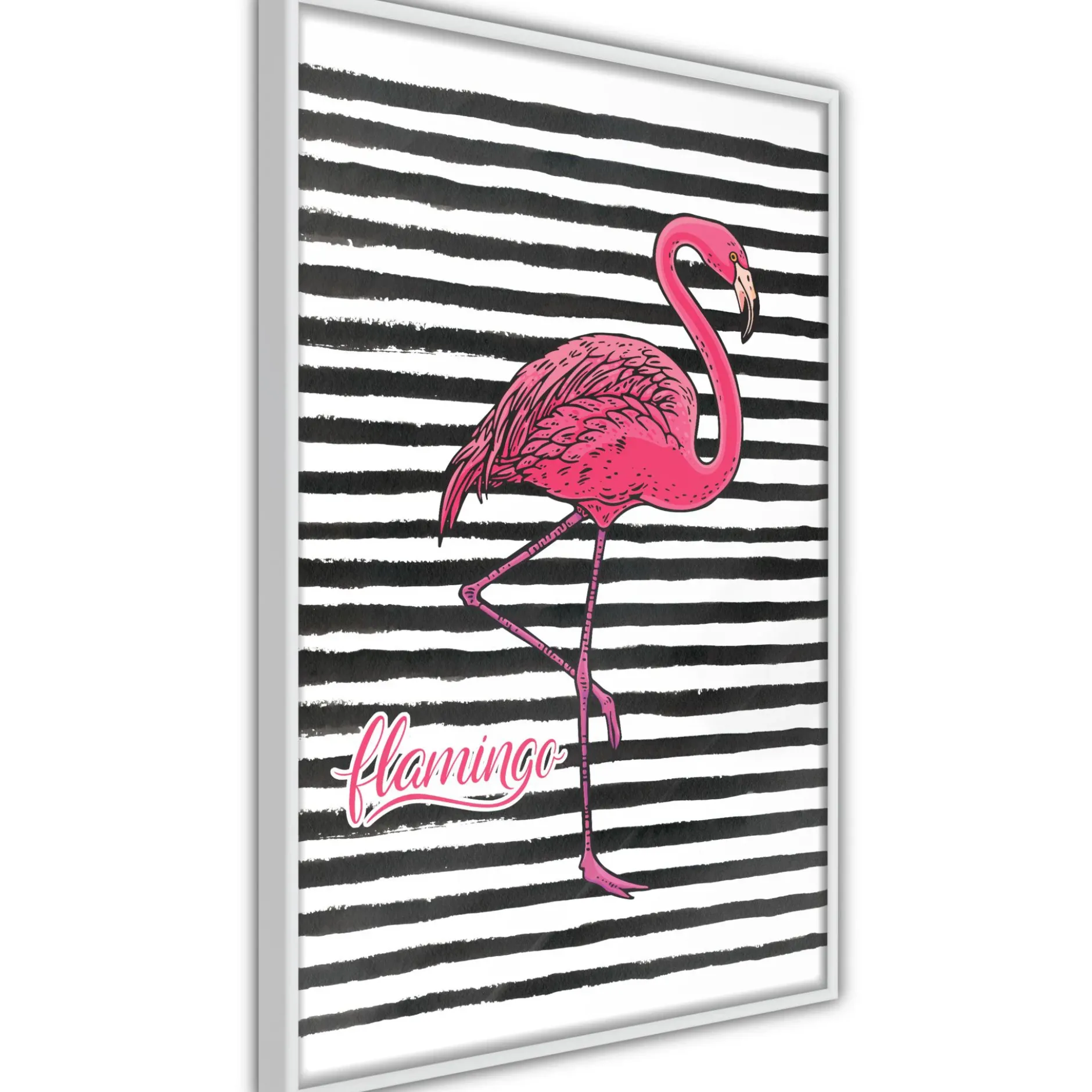 Poster 'Black Stripes and Flamingo'