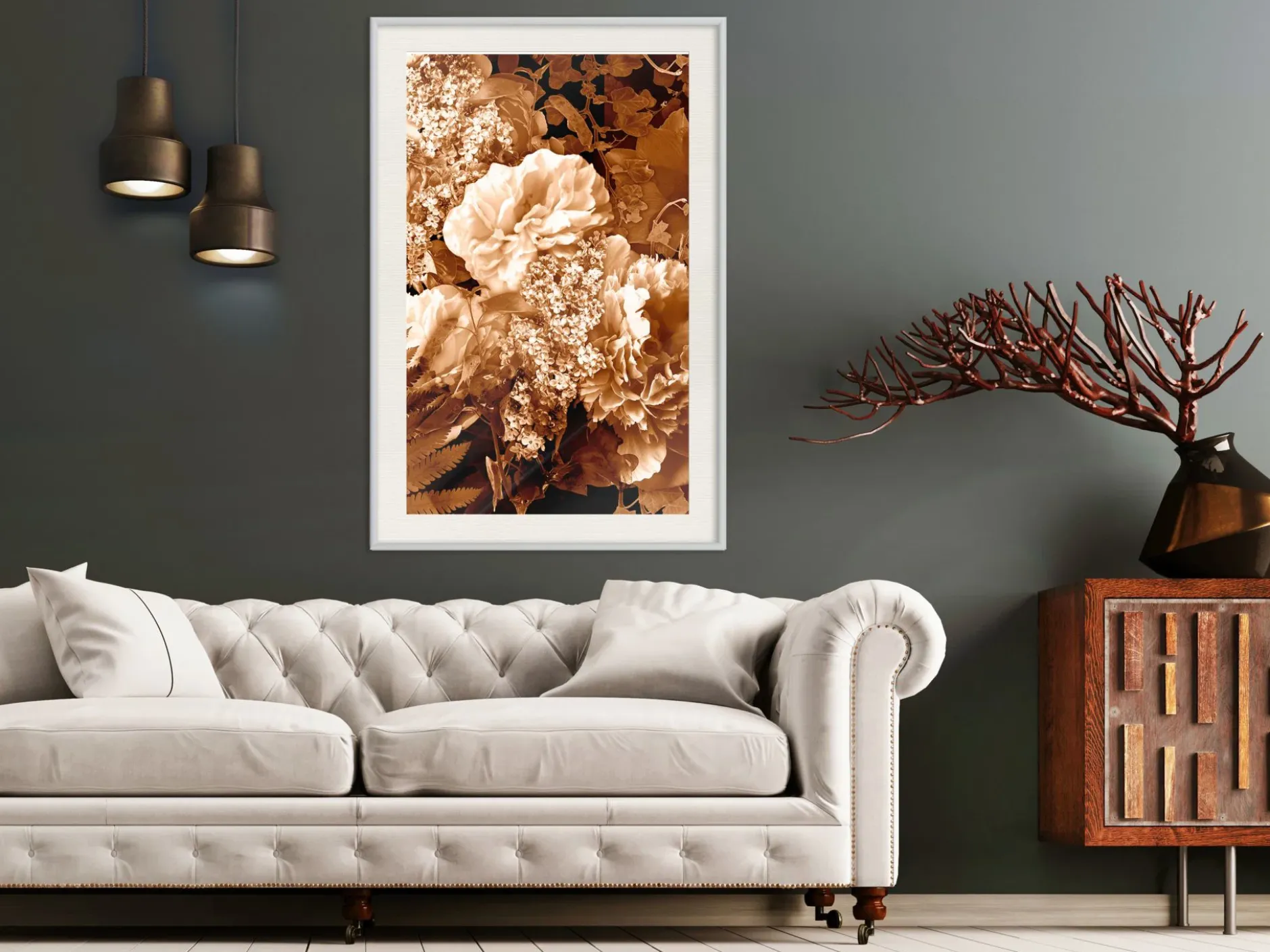Poster 'Bouquet in Sepia'