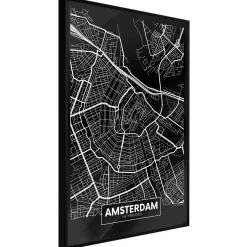 Poster 'City Map: Amsterdam (Dark)'