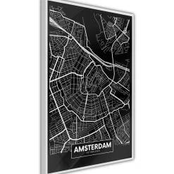 Poster 'City Map: Amsterdam (Dark)'