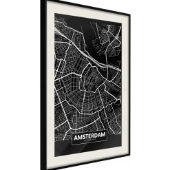 Poster 'City Map: Amsterdam (Dark)'