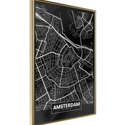 Poster 'City Map: Amsterdam (Dark)'